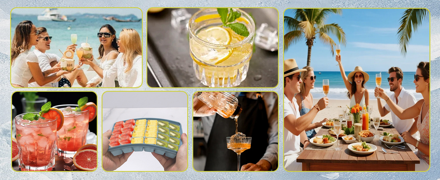 Silicone Ice Cube Trays with Lid