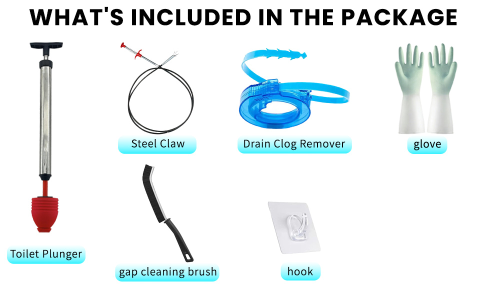 Steel Claw.Drain Clog Remover.glove.Toilet Plunger.gap cleaning brush.hook