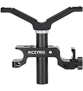 NICEYRIG 15mm LWS Rod Lens Support Y-Bracket, 64mm Vertical Adjustment Applicable for Heavy Long ...