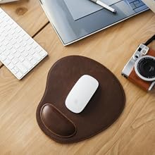 Londo Oval Leather Mouse Pad with Wrist Rest
