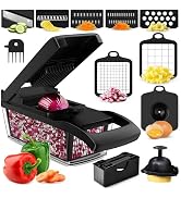 PrepNaturals 8 in 1 Vegetable Chopper With Container, Mandoline Slicer For Kitchen, Cucumber Slic...