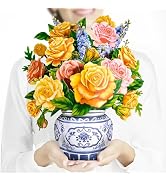 Airpark Pop Up Flower Card, 3D Paper Flowers Bouquet, Mother's Day, Birthday, Thank You, Get Well...