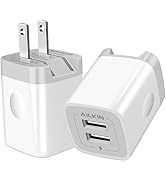USB Wall Charger, Foldable Charger Adapter, AILKIN 2Pack 2.4Amp Dual Port Quick Charger Plug Cube...