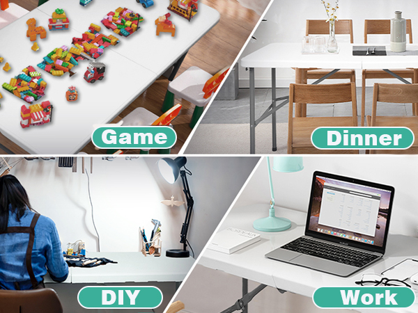 A dining table for backyard, a game table for parties, this utility table adapts to any occasion