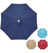 HealSmart 9' Patio Umbrella Replacement Canopy Cover with 8 Ribs, Outdoor Table Market Yard Umbre...