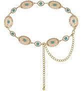 TOPACC Western Metal Concho Belt for Women Cowgirl Chain Belts for Dresses Jeans Country Concert ...