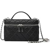 DORIS&JACKY Quilted Top Handle Box Purse for women Small Lambskin Crossbody | Soft Designer Cellp...