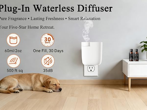 Waterless Diffuser for Essential Oil, Plug in Wall Scent Diffuser for Home