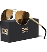 Luenx Aviator Polarized Sunglasses Men Women Classic UV400 Driving | Big Head Fit,Lightweight,Adj...