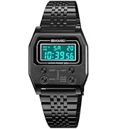 Gosasa Retro Rectangle Digital Watch for Men Classic Stylish Design Multifunction Gold Stainless ...