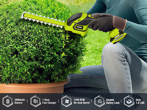 EWORK 21V Hedge Trimmer Cordless