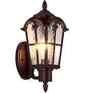 Sucolite Outdoor Wall Light Fixtures Wall Mounted, Brown Exterior Waterproof Porch Lights Wall La...