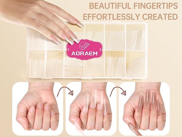 long square gel x nails