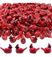 Miniature Cardinal Birds for Crafts, 55Pcs Tiny Birds Mini Cardinal Bird, Christmas Figurines Dol...