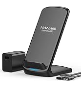 NANAMI Fast Wireless Charger, Qi Certified Wireless Charging Stand with QC3.0 Adapter USB Charger...