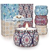 TranquilBliss Scented Candle Set, 4 Pack Soy Wax Candles, 120H Burn Time, Ideal Gifts for Women, ...