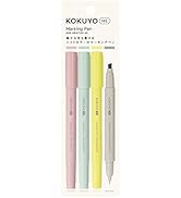 KOKUYO Me Marking Pen, 2-Way Highlighter Pen, Soft Color Marker, 4-Color Set of Taupe Rose, Fraga...
