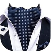 DiBanGu 3PCS Ascot Ties for Men Wedding Jacquard Woven Silk Ascot Cravat for Men Cravat Tie and P...