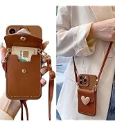SGVAHY for iPhone 16 Pro Max Case with Strap Card Holder Crossbody Lanyard, Cute Phone Wallet Cas...
