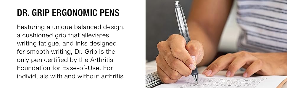 Featuring a unique balanced design and a cushioned grip that alleviates writing fatigue