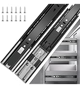 10 inch Drawer Slides 6 Pairs (12pcs) Soft Close 3 fold Full Extension Side Mount Cabinet Drawer ...