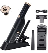 VACFAM Handheld Vacuum Cordless,15KPA Vacuum with Storage Dock,Black | Lightweight 1.1lb mini vac...