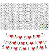 1400 Pcs Letter Beads Kit 28 Pattern Styles Alphabet Beads Heart Beads Smiley Beads for Bracelets...