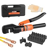 HZLZRZ Hydraulic Crimping Tool Range 12 AWG-2/0 AWG for Cable Lugs, Hand Operated Wire Terminal L...