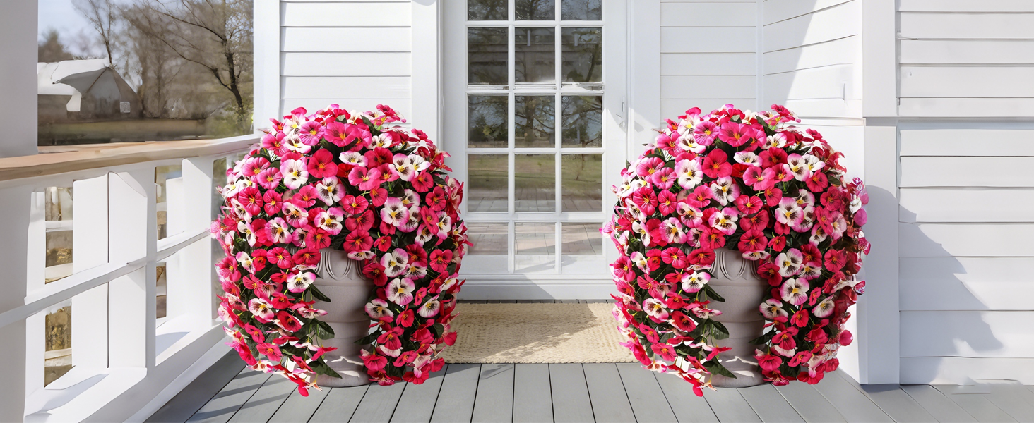 2pcs Faux Silk Pansy for your door decor