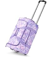 Choco Mocha Girls Tie Dye Suitcase with Wheels Kids Purple Rolling Duffle Bag for Camping Teen Gi...