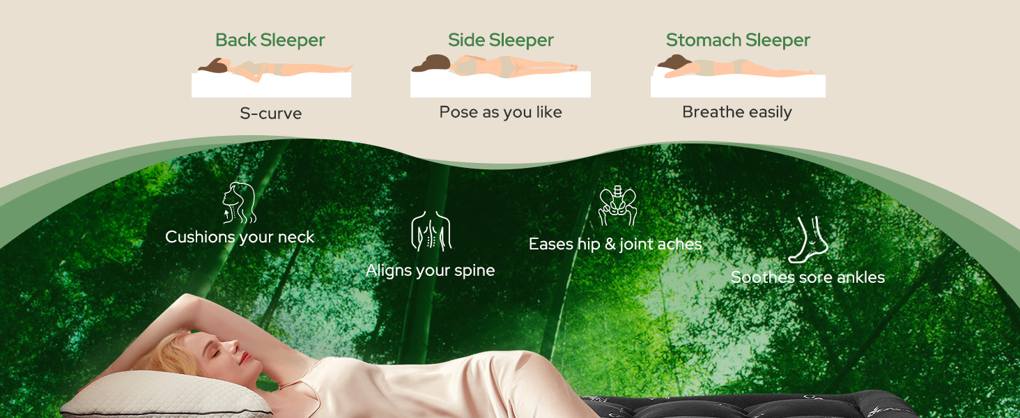 Fits All Sleep Styles & Eases Body Pressure