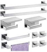 Bathroom Hardware Set 10-Piece Towel Bar Set Stainless Steel Bathroom Accessories Set Bath Towel ...