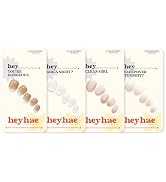 Heyhae Semi Cured Gel Nail Strips Assorted Bundle (4 Pack) | No LED Lamp Needed | Easy Apply & Re...
