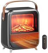 FLYMOON 11.8” Electric Fireplace Heater, Fireplace Heater with 3D Different Flame Effects, 750/12...