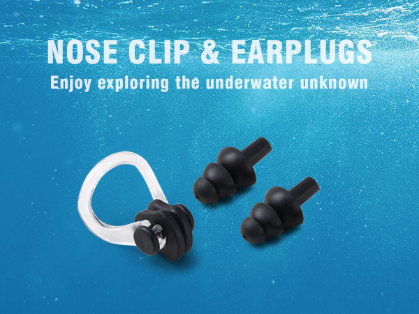 come with nose clip and earplugs