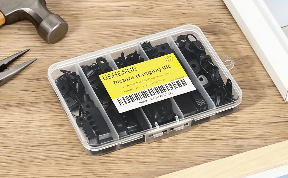 Include 50 Sawtooth Picture Hangers, 50 D Ring Picture Hangers, 150 Screws and 3.6 Meter Wire Rope