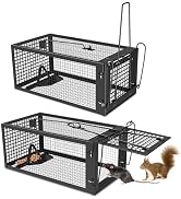 2 Packs Humane Rat Trap Outdoor Mouse Traps Indoor Use, Rodent Chipmunk Traps for Small Live Anim...