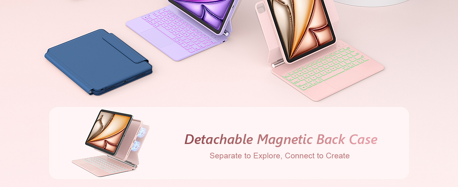for iPad Air 11-inch Case with Keyboard (M3/M2, 2025/2024)