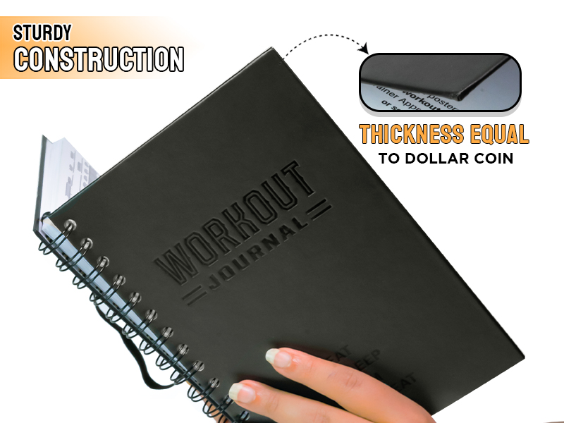 Sturdy Hardcover Fitness Journal Workout Planner