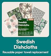 FEBU Swedish Dishcloths for Kitchen. 5 Pack, Reusable Paper Towels Washable