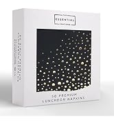 Stylish 6.5x6.5 Inch Black and Gold Napkins for Party -50 Pack of Luncheon Napkins - Black and Go...