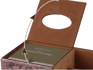 Nightstand Organizer Decorative Cube Tissue Holder with Side Organizer, Modern Facial
