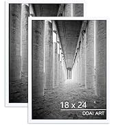 DOAI ART 18x24 Poster Frame 2 Pack, White 18 x 24 Picture Frames for Horizontal or Vertical Wall ...