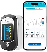 Mibest Bluetooth Pulse Oximeter - Blood Oxygen Saturation Monitor with App - SpO2, Pulse Rate, Re...
