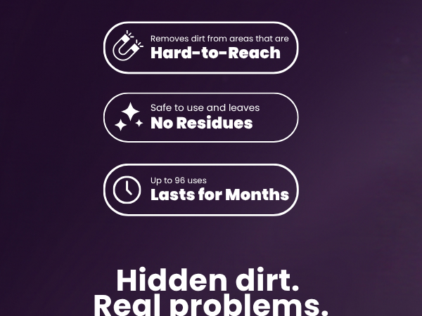 stikki cleans hard to reach areas, leaves no residues and lasts for months