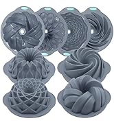 Tongjude 4 Pieces Silicone Fluted Cake Pans, 10 Cups Tube Baking Pan, Silicone Molds for Homemade...