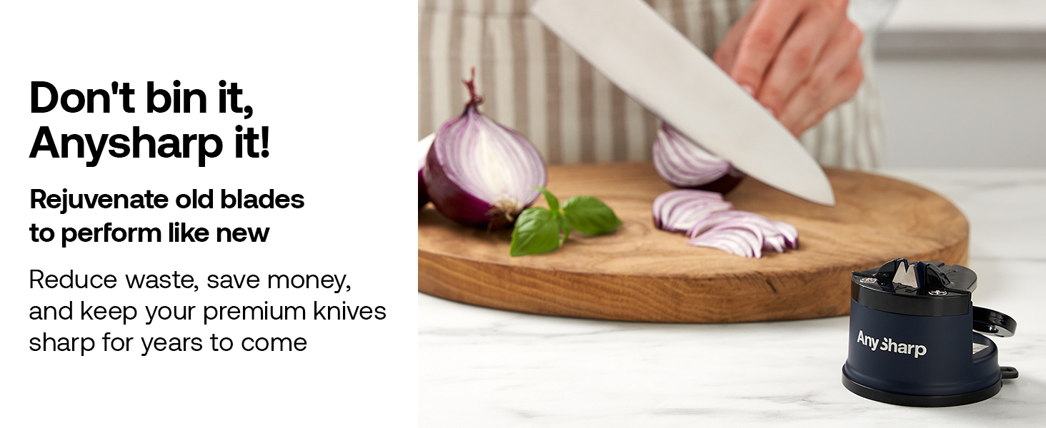 AnySharp EDITIONS Hands Free Knife Sharpener Easy to Use Sharpening Tool