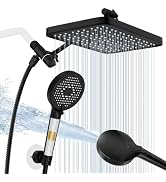 12 Inch Wide Rain Shower Head with Filtered Handheld Combo, High Pressure Rainfall Shower Head, 9...