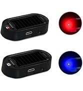 ANKIA 2PCS Solar Power Fake Car Alarm LED Light, Simulated Dummy Warning Anti-Theft LED Flashing ...