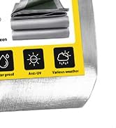 Tarp Waterproof -Heavy Duty Tarp,12 Mil Thick Cover Waterproof Plastic Tarpaulin with Grommets,Ou...